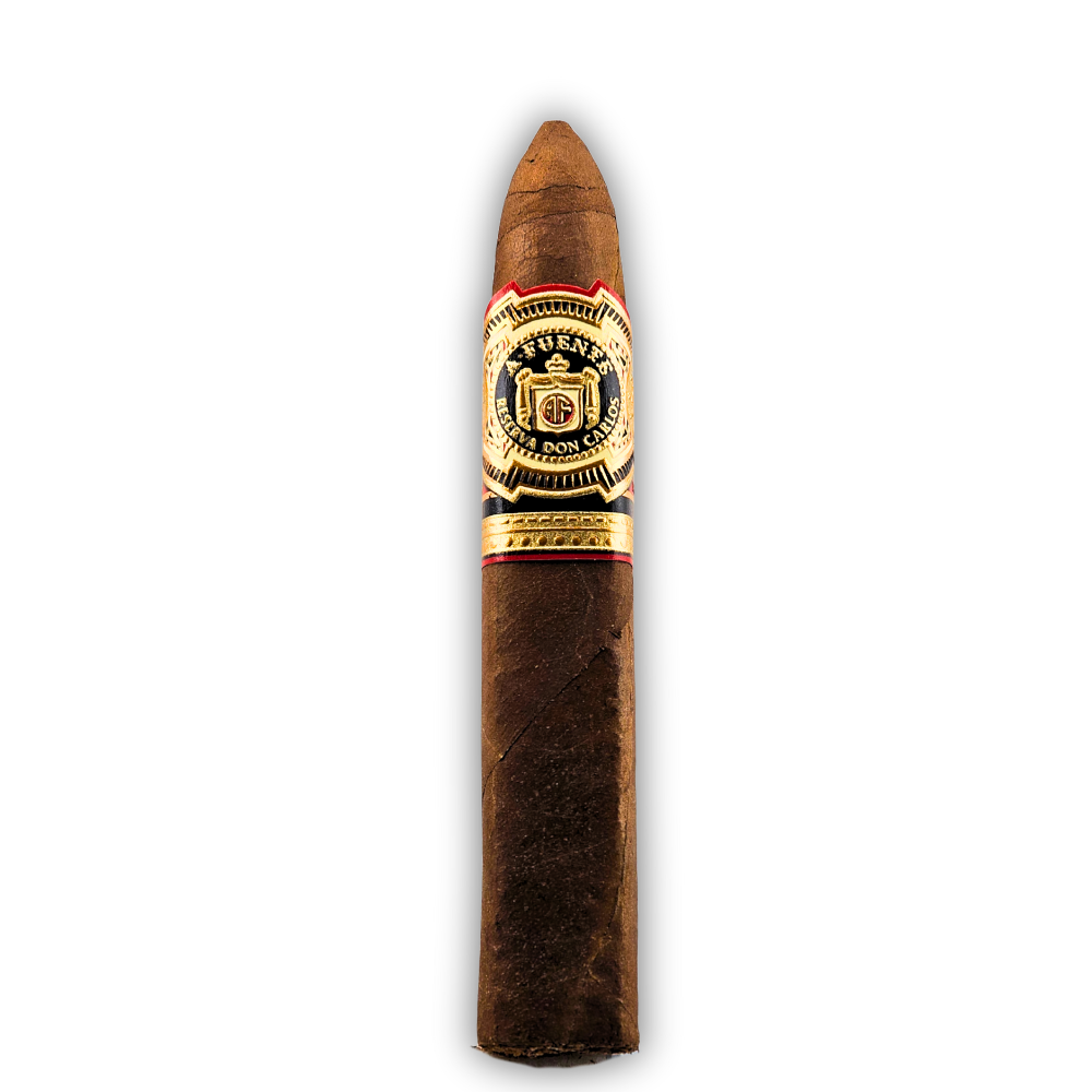 Complete Cigar with a visible label on a white background