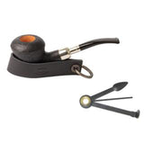 Chacom brown or black leather pipe rest & tool